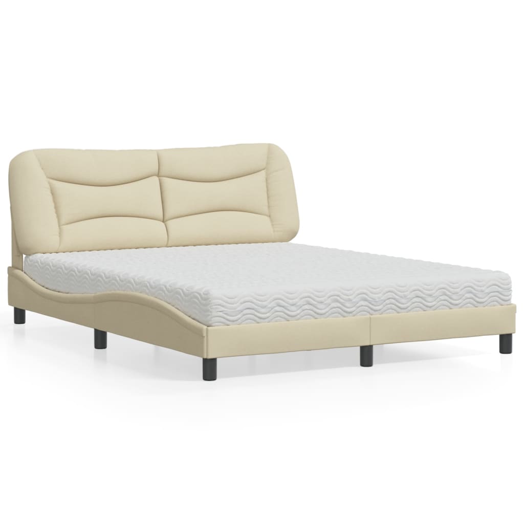 Bett mit Matratze Creme 160x200 cm