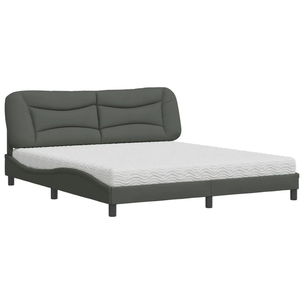 Bett mit Matratze Dunkelgrau 180x200 cm