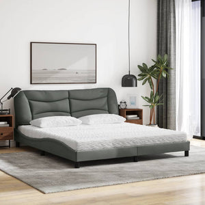 Bett mit Matratze Dunkelgrau 180x200 cm