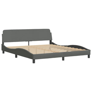 Bett mit Matratze Dunkelgrau 180x200 cm