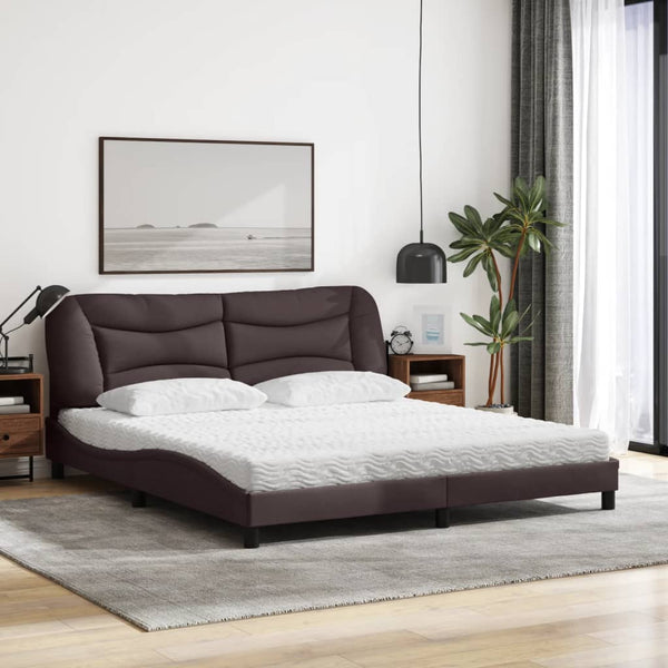 Bett mit Matratze Hvar Dunkelbraun 180x200 cm