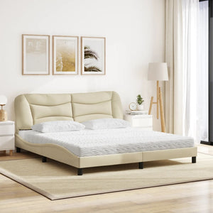 Bett mit Matratze Creme 180x200 cm