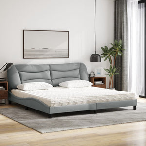 Bett mit Matratze Hvar Hellgrau 200x200 cm