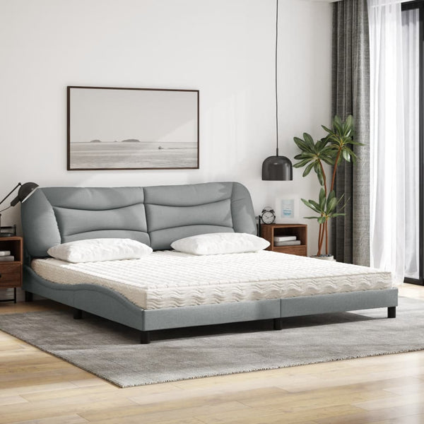 Bett mit Matratze Hvar Hellgrau 200x200 cm