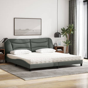 Bett mit Matratze Dunkelgrau 200x200 cm