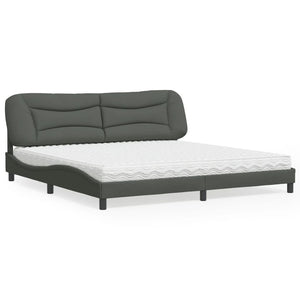 Bett mit Matratze Dunkelgrau 200x200 cm