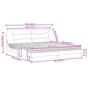 Bett mit Matratze Hvar Schwarz 200x200 cm
