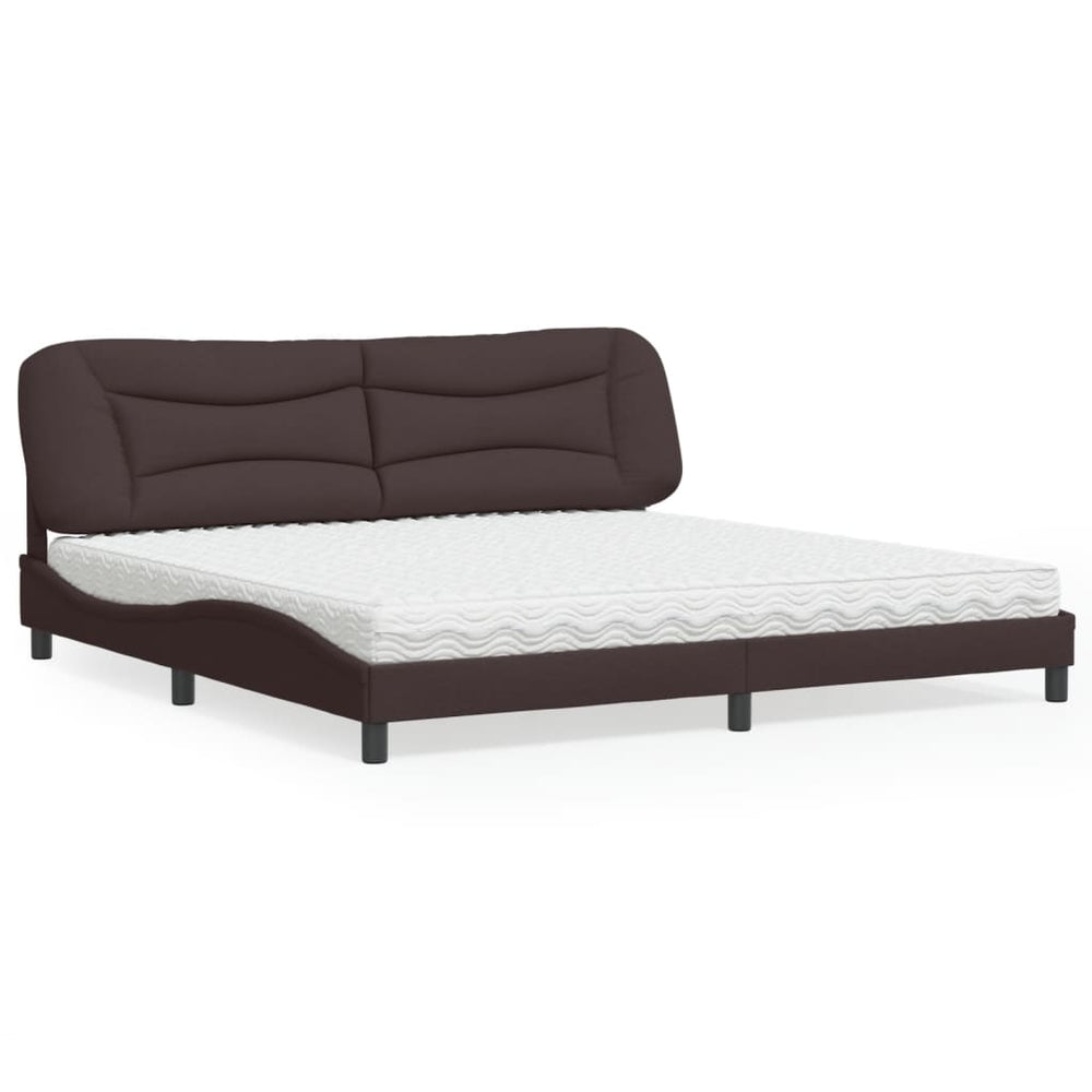 Bett mit Matratze Dunkelbraun 200x200 cm