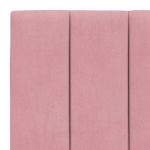 Bett mit Matratze Hanko Rosa 90x190 cm Samt