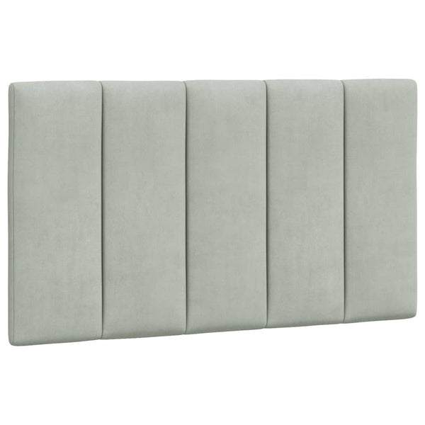 Bett mit Matratze Hanko Hellgrau Samt 90x200 cm