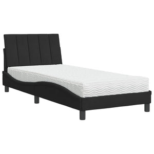 Bett mit Matratze Hanko Schwarz 90x200 cm