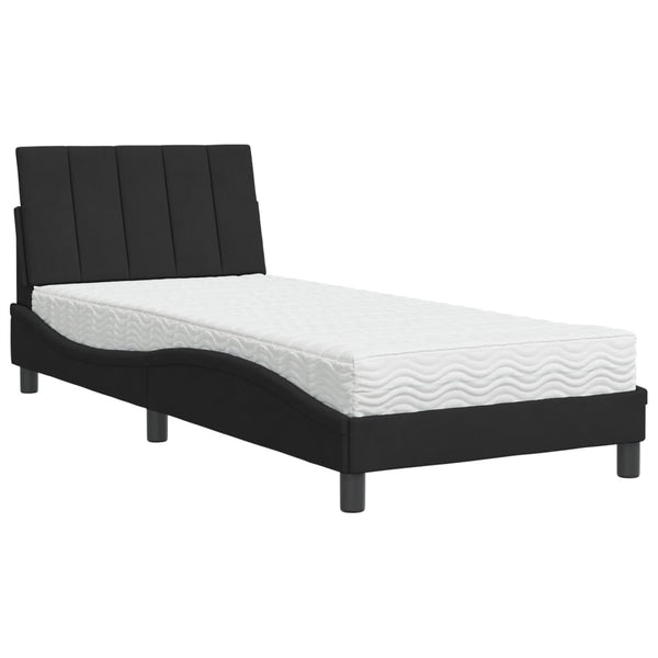 Bett mit Matratze Hanko Schwarz 90x200 cm