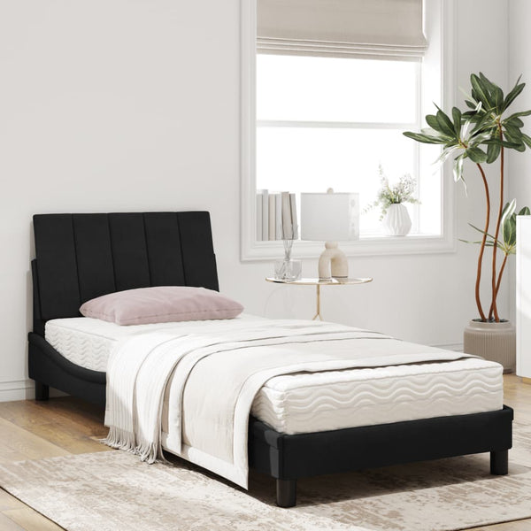 Bett mit Matratze Hanko Schwarz 90x200 cm