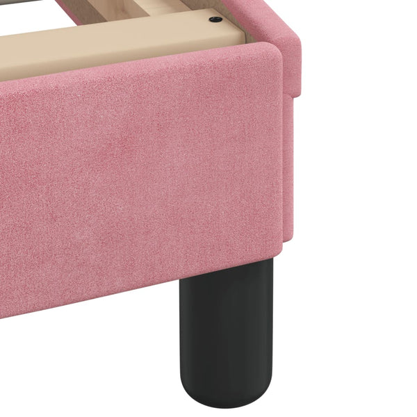Bett mit Matratze Hanko Rosa 90x200 cm Samt