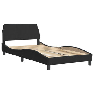 Schwarzes Samtbett mit Matratze 100x200 cm