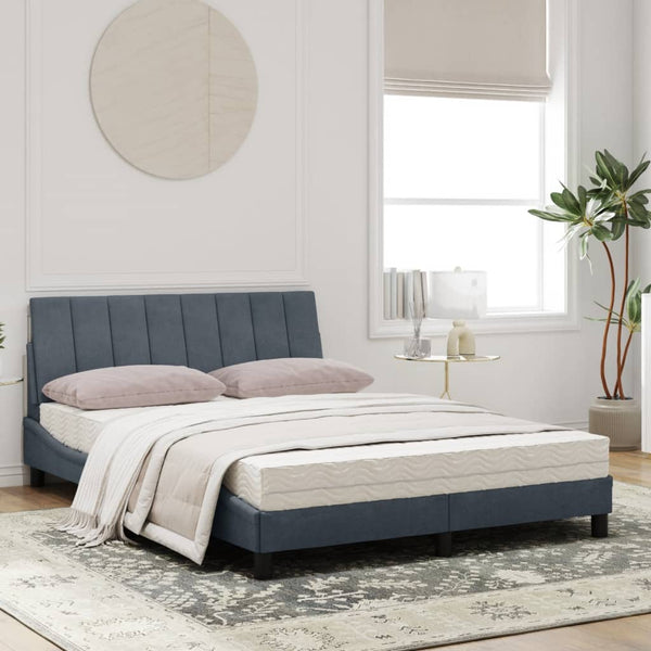 Bett mit Matratze Hanko Dunkelgrau 120x200 cm