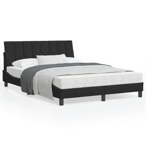 Schwarzes Samtbett mit Matratze 120x200 cm