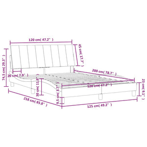 Bett mit Matratze Hanko Blau 120x200 cm