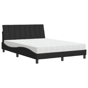 Bett mit Matratze Hanko Schwarz Samt 140x200 cm