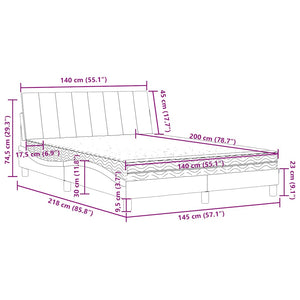 vidaXL Lit avec matelas « Hanko » Vert foncé 140x200 cm Velours
