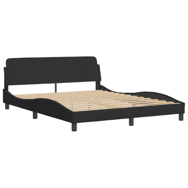 Bett mit Matratze Hanko Schwarz 160x200 cm Samt
