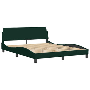 vidaXL Lit avec matelas « Hanko » vert foncé 160x200 cm Velours