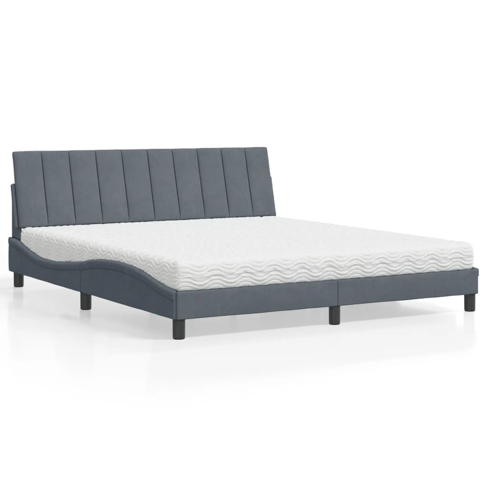Bett mit Matratze Hanko Dunkelgrau 180x200 cm