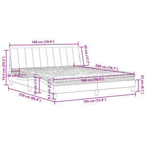 Bett mit Matratze Hanko Rosa 180x200 cm Samt
