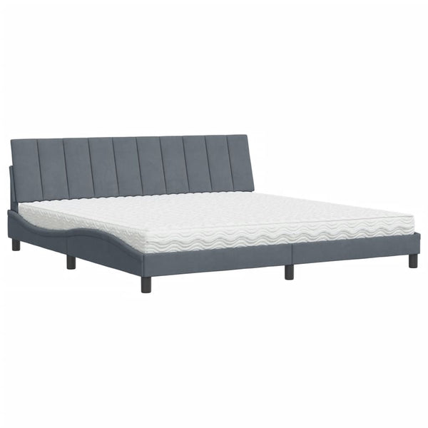 Bett mit Matratze Hanko Dunkelgrau 200x200 cm