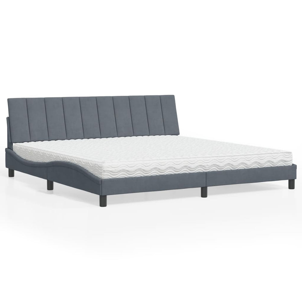 Bett mit Matratze Hanko Dunkelgrau 200x200 cm