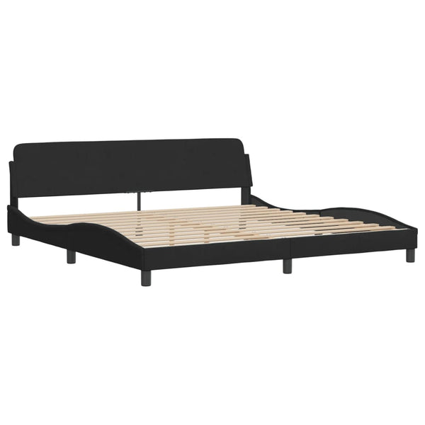 Schwarzes Samtbett mit Matratze 200x200 cm