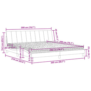 vidaXL Lit avec matelas "Hanko" Rose 200x200 cm Velours