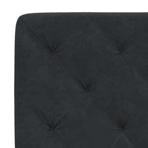 Schwarzes Samtbett mit Matratze 80x200 cm