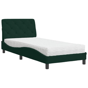 Bett mit Matratze Dunkelgrün 80x200 cm Samt