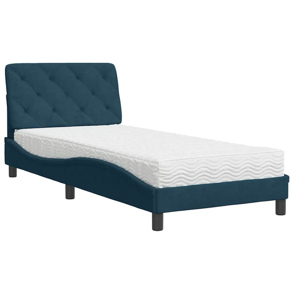 Bett mit Matratze Blau 80x200 cm Samt