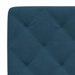 Bett mit Matratze Blau Samt 90x190 cm