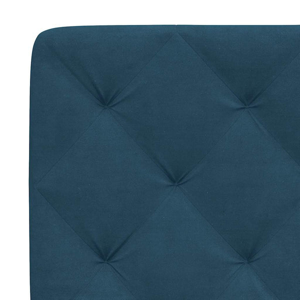 Bett mit Matratze Blau Samt 90x190 cm