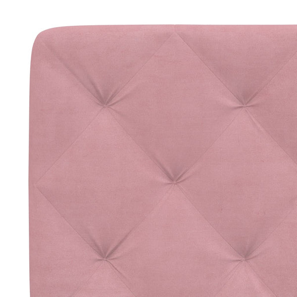 Rosa Samtbett mit Matratze 90x190 cm