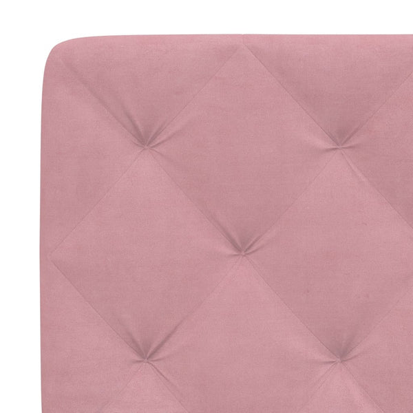 Bett mit Matratze Rosa Samt 100x200 cm