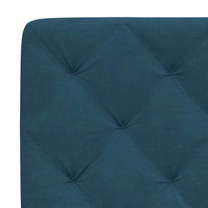 Bett mit Matratze Blau Samt 140x200 cm