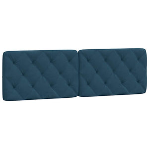 Bett mit Matratze Blau Samt 160x200 cm