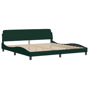 Bett mit Matratze Dunkelgrün 200x200 cm Samt
