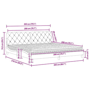 Bett mit Matratze Dunkelgrün 200x200 cm Samt