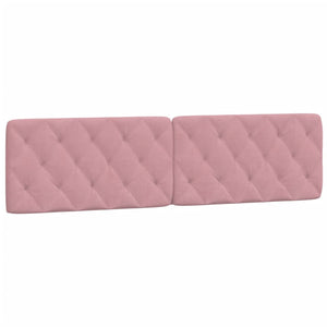Bett mit Matratze Rosa Samt 200x200 cm