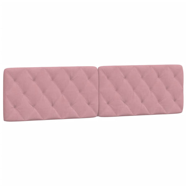 Bett mit Matratze Rosa Samt 200x200 cm