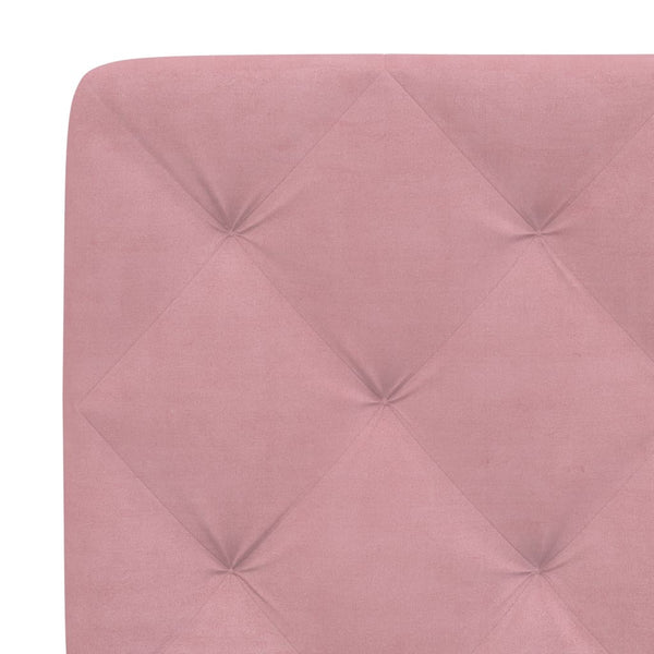 Bett mit Matratze Rosa Samt 200x200 cm