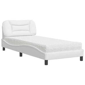 Bett mit Matratze Hvar 80x200 cm Weiß Kunstleder