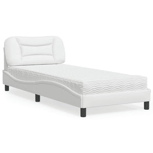 Bett mit Matratze Hvar 80x200 cm Weiß Kunstleder