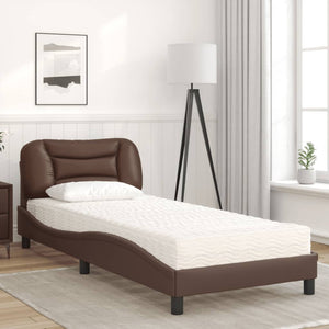 Bett mit Matratze Braun 80x200 cm