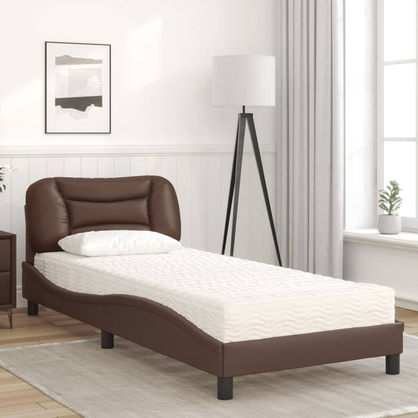Bett mit Matratze Braun 80x200 cm
